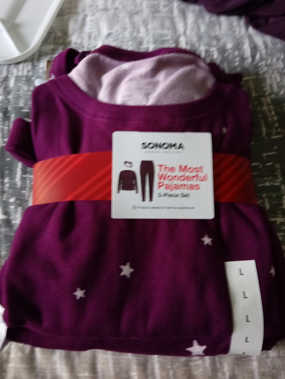 Sonoma Woman Two-Piece Plum Star Pajama Set